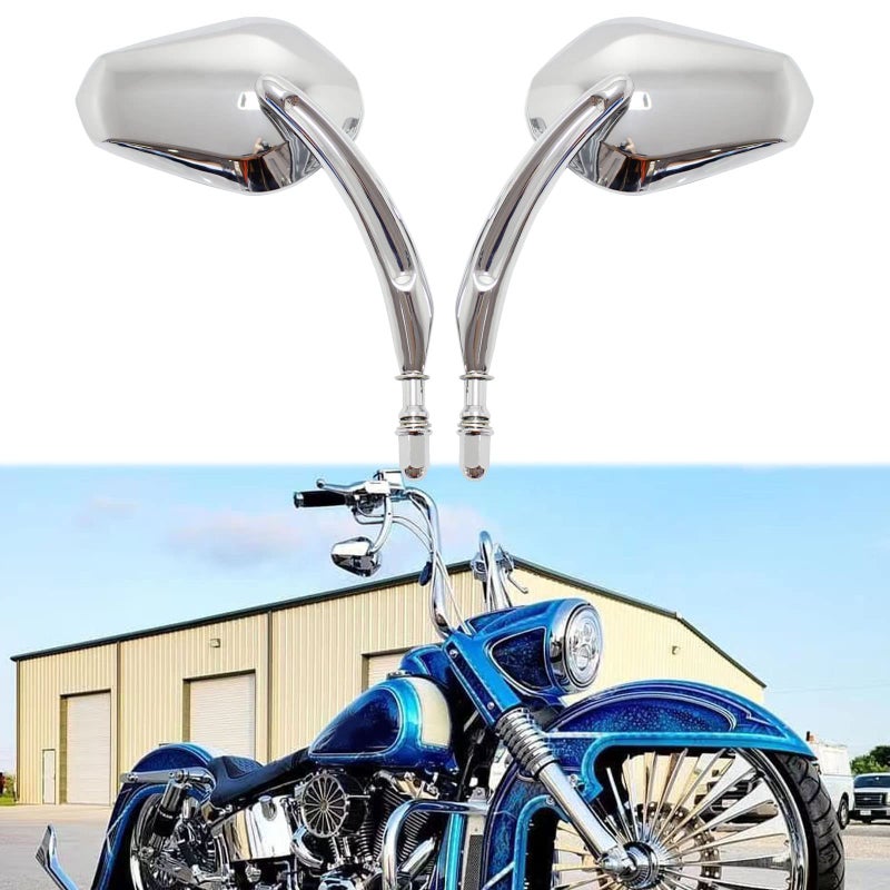 MISS MOLY Chrome Motorcycle Sportster Mirrors Rear View for Road King Street Electra Glide Road Glide Dyna Softail 1982-2018 2019 2020 2021 - Image 1